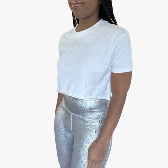 (NWT) Snake Print High Waist Leggings - Metallic Silver - Picture 4 of 6